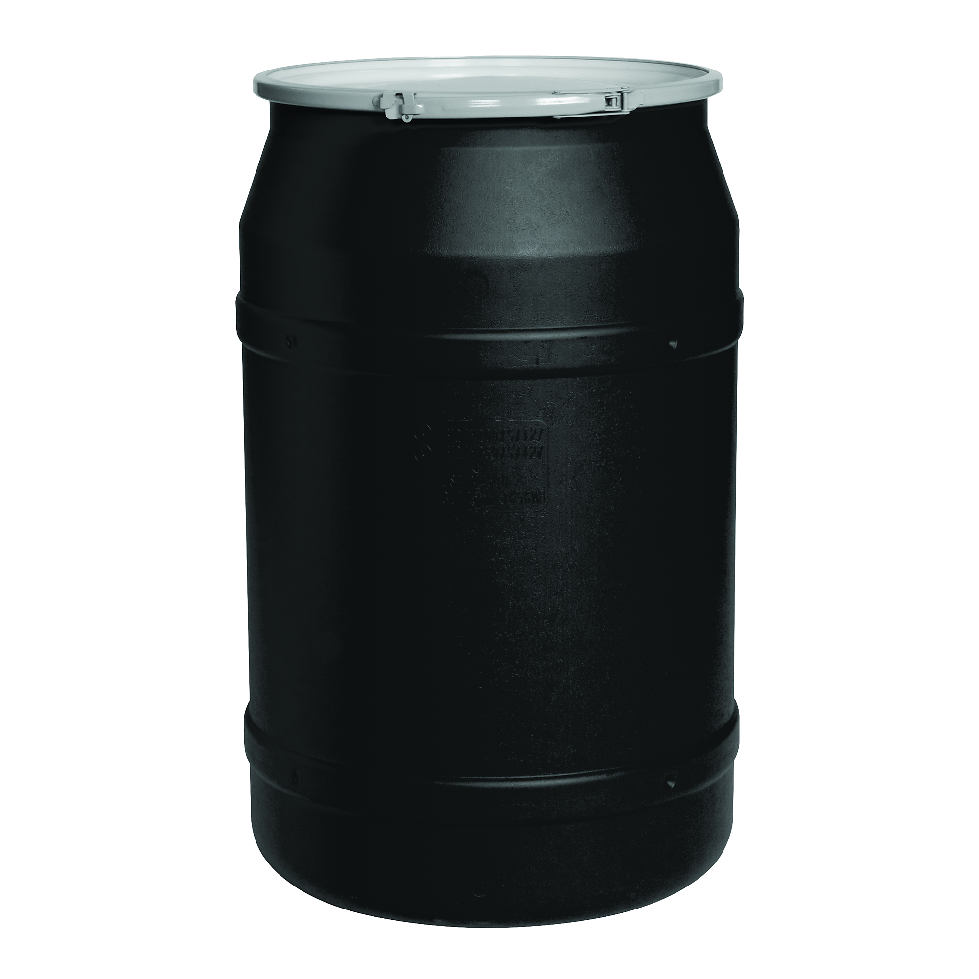Eagle Lab Pack Plastic Barrel Drum — 55 Gallon, Black, Metal Lever-Lock, Chemical-Resistant, Model# 1656MBLK